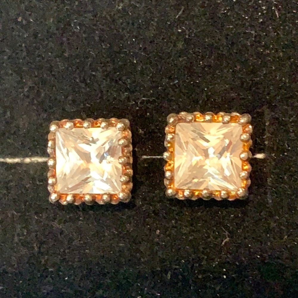Vintage NVC Silver Tone Ear Studs
